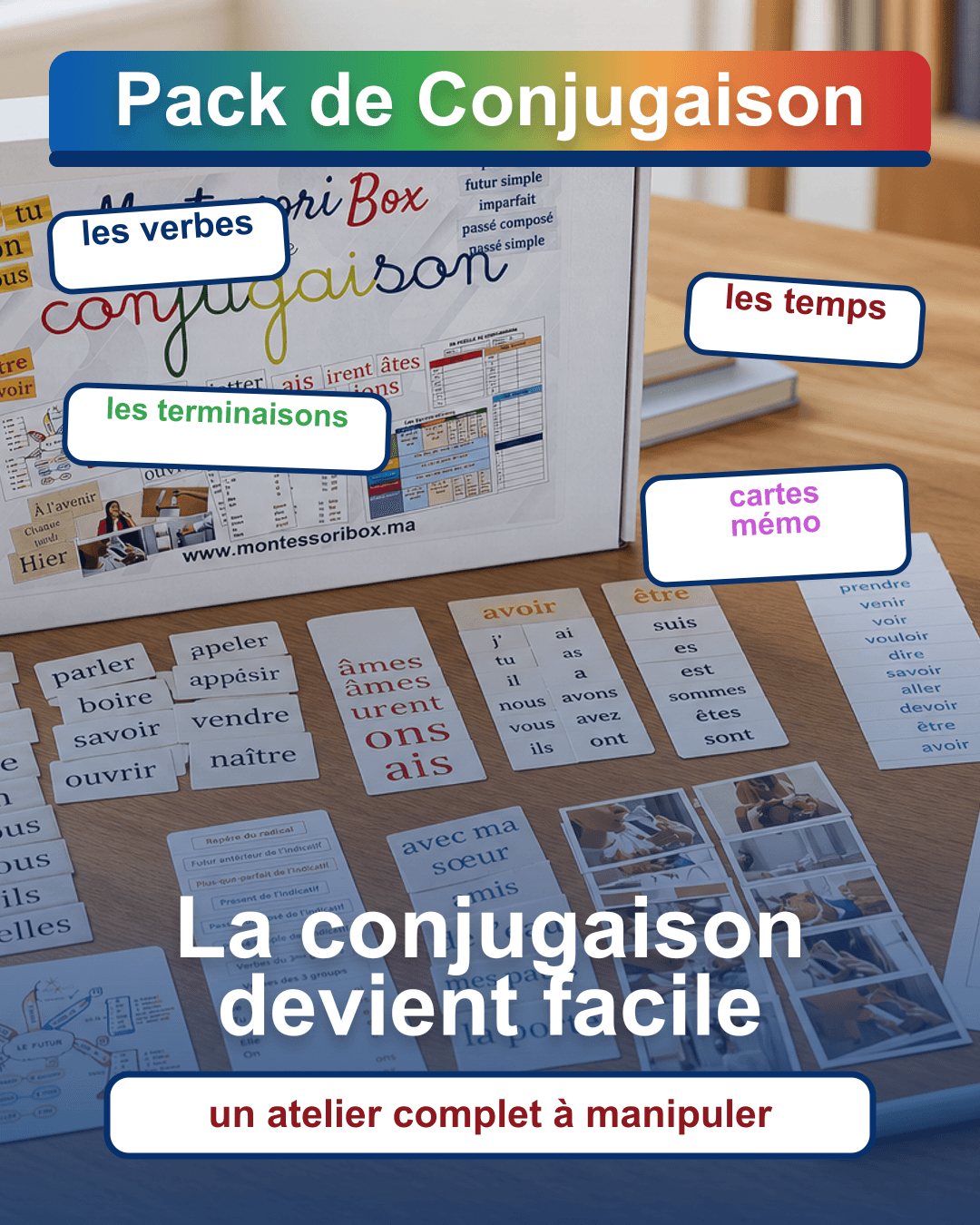 Pack de Conjugaison MontessoriBox - la conjugaison devient facile